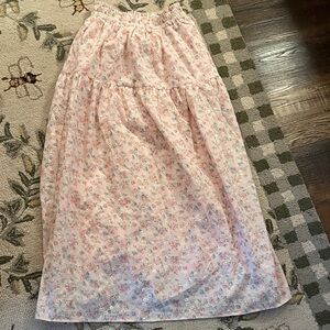 Altar'd State Pink Floral Maxi Skirt